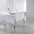 Nappe rectangle 150 x 300 cm polyester imprime argent constellation Blanc, image n° 1