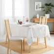 Nappe rectangle 150 x 300 cm polyester imprime argent constellation Blanc, image n° 1