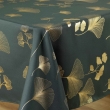 Nappe rectangle 150 x 300 cm polyester imprim&eacute; metallis&eacute; Bloomy Vert/or, image n° 2