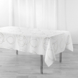 Nappe rectangle 150 x 300 cm polyester imprimé metallisé Bully Blanc, image n° 1