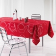 Nappe rectangle 150 x 300 cm polyester imprimé metallisé Bully Rouge, image n° 1