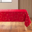 Nappe rectangle 150 x 300 cm polyester imprime metallise star Rouge/or, image n° 1