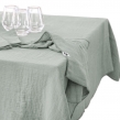 nappe rectangle 150 x 350 cm gaze de coton unie gaïa eucalyptus, image n° 3