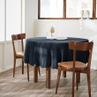 Nappe ronde (0) 180 cm gaze de coton unie gaïa Bleu foncé, image n° 1