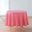 Nappe ronde (0) 180 cm polyester fils teints vichy Rouge, image n° 1