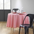 Nappe ronde (0) 180 cm polyester fils teints vichy Rouge, image n° 3