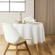 Nappe ronde (0) 180 cm polyester imprime metallise piana Naturel, image n° 3