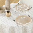 Nappe ronde (0) 180 cm polyester imprime metallise piana Naturel, image n° 4