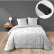 Pack 4 pièces Housse de couette 260 x 240 cm Etna + 2 taies + drap housse 160 Noir, image n° 1