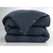 Pack double gaze de coton luxe housse de couette 240 x 220 cm + 2 taies d'oreiller 60 x 60 Bleu foncé, image n° 4