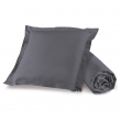 Pack drap housse 1 personne 90 x 190 cm + 1 taie d'oreiller 63 x 63 point bourdon 100% coton 57 fils couleur Gris souris, image n° 1