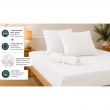 Pack Drap Housse 140 x 190 cm + 2 Taies d&rsquo;Oreiller 60 x 60 cm Double Gaze de Coton GA&Iuml;A Blanc, image n° 2