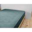 Pack Drap Housse 140 x 190 cm + 2 Taies d&rsquo;Oreiller 60 x 60 cm Double Gaze de Coton GA&Iuml;A Bleu canard, image n° 5