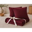 Pack Drap Housse 140 x 190 cm + 2 Taies d&rsquo;Oreiller 60 x 60 cm Double Gaze de Coton GA&Iuml;A Bordeaux, image n° 1