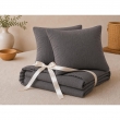 Pack Drap Housse 140 x 190 cm + 2 Taies d&rsquo;Oreiller 60 x 60 cm Double Gaze de Coton GA&Iuml;A Granit, image n° 1