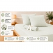 Pack Drap Housse 140 x 190 cm + 2 Taies d&rsquo;Oreiller 60 x 60 cm Double Gaze de Coton GA&Iuml;A Vert d'eau, image n° 2