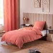 Pack Housse de couette 140 x 200 cm Gaze de coton + drap housse 90x190 Rose, image n° 2