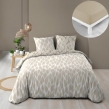 Pack housse de couette 220 x 240 cm Mareva + drap housse 140 x 190 Beige, image n° 1