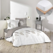 Pack housse de couette 220x240 cm Goyave + drap housse 140x190 Blanc, image n° 1