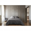 Pack Housse de couette 240 x 220 cm bambou de satin 120 fils Salomé + Drap housse 140 x 190 cm  Anthracite, image n° 1