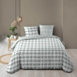 Pack housse de couette 240 x 220 cm + drap housse 140x190  + 2 taies coton Victoire vichy sauge, image n° 8