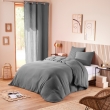 Pack Housse de couette 240 x 220 cm Gaze de coton + drap housse 140x190 Ardoise, image n° 1
