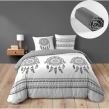 Pack housse de couette 240 x 220 cm "Indian Dream" + drap-housse 140 x 190 cm gris, image n° 1