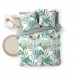 Pack housse de couette 240 X 220 cm microfibre Louna + dh 140 x 190 Sauge, image n° 5