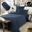 Pack Housse de couette chaude en flanelle 140 x 200 cm + drap housse 90x190 Bleu, image n° 1