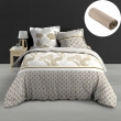 PacK housse de couette240 x 220 cm percale 78 fils Melisse + DH 140x190 cm Sable, image n° 1