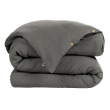 Pack Parure de couette 140x200 cm + Drap housse 90x190 + 1 taie Gaze de coton Bio Anthracite, image n° 2