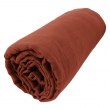 Pack Parure de couette 140x200 cm + Drap housse 90x190 + 1 taie Gaze de coton Bio Terracotta, image n° 3