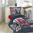 Pack parure de couette enfant 140x200 cm City London + drap housse 90x190 Blanc, image n° 1