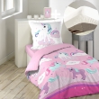 Pack parure de couette enfant 140x200 cm Licorne + drap housse 90x190 Blanc, image n° 1