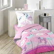 Pack parure de couette enfant 140x200 cm Licorne + drap housse 90x190 Blanc, image n° 2