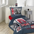 Pack parure de couette enfant 140x200 cm London + drap housse 90x190 Bleu, image n° 3