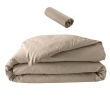 Pack parure en percale 78 fils 240 x 220 cm + DH 140x190 Sable, image n° 1