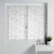 Paire droite passants 2 x 60 x 120 cm voile sable brode petite fleur Blanc/Gris, image n° 1
