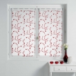 Paire droite passants 2 x 60 x 120 cm voile sable brode petite fleur Blanc/Rouge, image n° 1