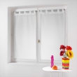 Paire droite passants 2 x 60 x 120 cm voile sable top pompons poupette Blanc, image n° 1