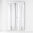Paire droite passe tringle 2 x 70 x 200 cm effet lin tisse haltona Blanc, image n° 1