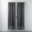 Paire droite passe tringle 2x70x200 cm voile sable applique filiane Anthracite, image n° 1