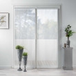 Paire droite passe tringle 2x70x200 cm voile sable fils chenille linahe Blanc, image n° 1