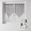 Paire pompon passants 2 x 60 x 120 cm voile bicolore duo Blanc/Gris, image n° 1