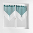 Paire pompon passants 2 x 60 x 120 cm voile double sable duetto Petrole/blanc, image n° 1
