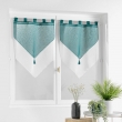 Paire pompon passants 2 x 60 x 120 cm voile double sable duetto Petrole/blanc, image n° 3