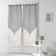 Paire pompon passants 2 x 60 x 160 cm voile bicolore duo Blanc/Gris, image n° 1