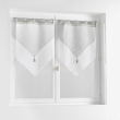 Paire pompon passants 2 x 60 x 160 cm voile double sable duetto Gris/blanc, image n° 1