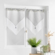 Paire pompon passants 2 x 60 x 160 cm voile double sable duetto Gris/blanc, image n° 3
