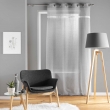Panneau a oeillets 140 x 240 cm effet lin tisse fantaisie everest Gris, image n° 3